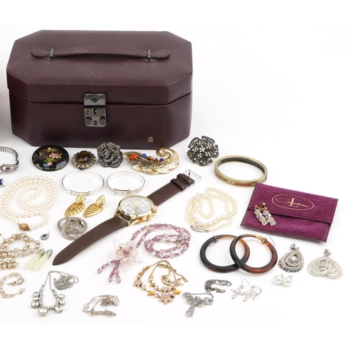 3573 - Vintage and later jewellery, some silver, including christening bracelets, simulated pearl necklaces... 