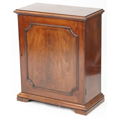 655 - Victorian and later mahogany cabinet with moulded panel door, 80cm H x 63cm W x 33cm D