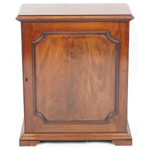 655 - Victorian and later mahogany cabinet with moulded panel door, 80cm H x 63cm W x 33cm D