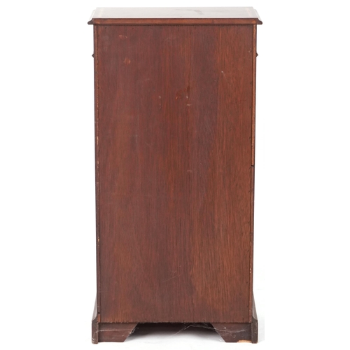 713 - Late 20th century mahogany narrow bookcase, 94cm H x 47cm W x 24cm D