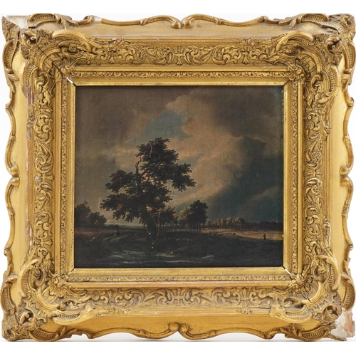 2197 - Old Master oil painting print housed in an ornate gilt frame, 37cm x 34cm