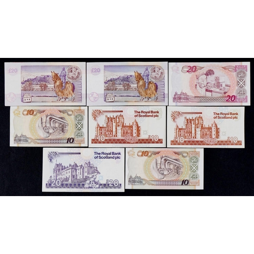 2457 - Bank of Scotland and Clydesdale Bank twenty pound notes and ten pound notes, predominantly 1990s, on... 