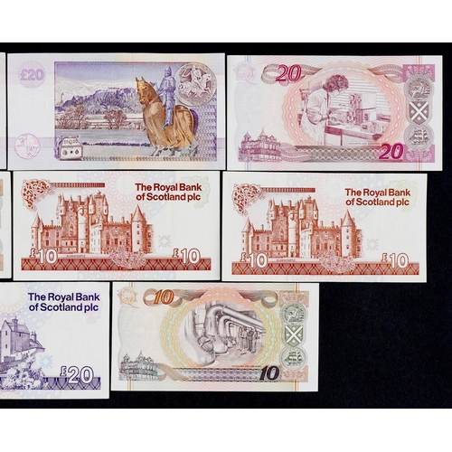 2457 - Bank of Scotland and Clydesdale Bank twenty pound notes and ten pound notes, predominantly 1990s, on... 