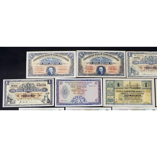 2456 - Vintage Scottish one pound note and five pound notes from 1931-1940s and later