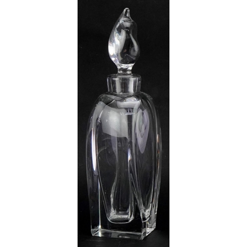 526 - Daum French crystal decanter with stopper, 32cm high