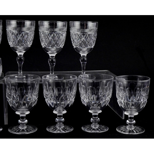 2132 - Tudor crystal glasses comprising a set of six and two sets of four, the largest 17cm high