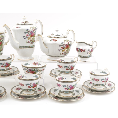 2136 - Paragon Tree of Kashmir tea and coffee ware including teapot, coffee pot, milk jugs and trios, the t... 