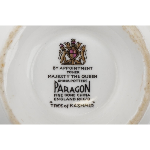 2136 - Paragon Tree of Kashmir tea and coffee ware including teapot, coffee pot, milk jugs and trios, the t... 