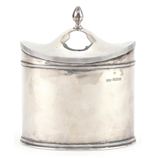 1027 - James Dixon & Sons Ltd, George V silver tea caddy, Sheffield 1915, 13cm high, 259.0g