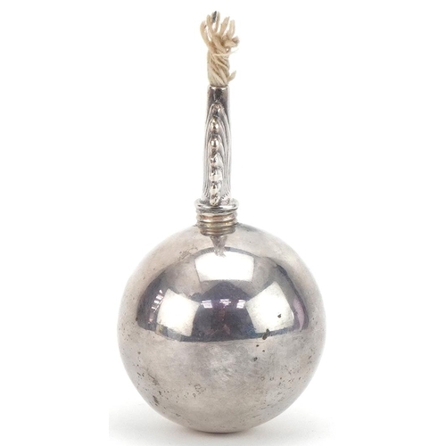 1022 - Wang Hing, military interest Chinese export silver grenade table lighter, 9cm high, 133.8g