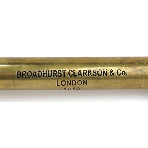 1314 - Naval interest brass three draw telescope, 83cm in length extended