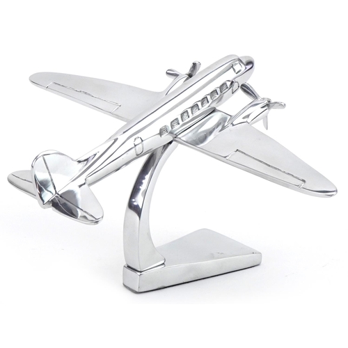 2183 - Chromed model of a military aeroplane, 30cm wide