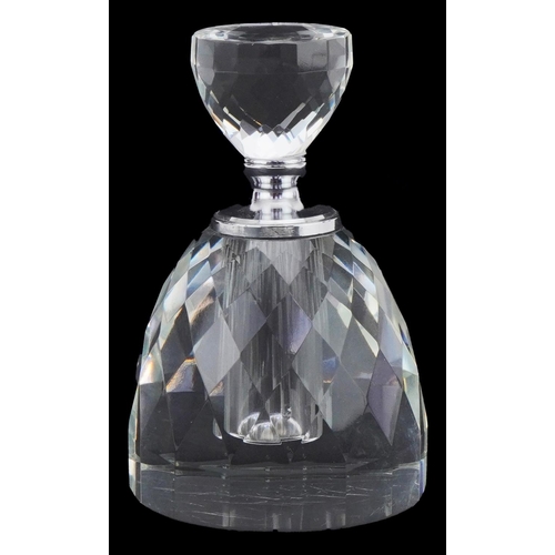 2175 - Art Deco style glass scent bottle with stopper, 14.5cm high