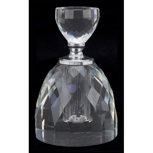 2175 - Art Deco style glass scent bottle with stopper, 14.5cm high