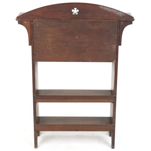 604 - Early 20th century Arts & Crafts oak ladies writing bureau, 115cm H x 84cm W x 24cm D