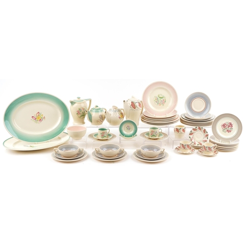 2144 - Large quantity of Susie Cooper floral dinner and teaware including teapots, coffee pot and large din... 