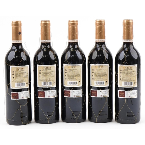 2055 - Five bottles of 1998 Gran Reserva Muriel Rioja