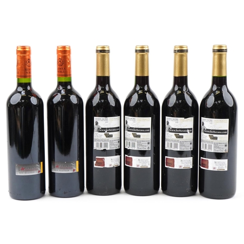 2052 - Six bottles of red wine including 2004 Berberana Rioja and 2004 Sierra Noble Tempranillo