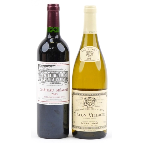 2033 - Two bottles of wine comprising 2008 Château Méaume Bordeaux and 2011 Louis Jadot Mâcon Villages hous... 