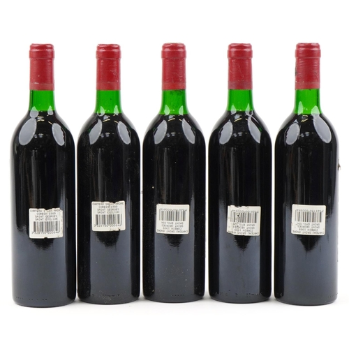 2028 - Five bottles of 1989 Chateau Château Saint-André Corbin Saint-Georges-Saint-Emilion