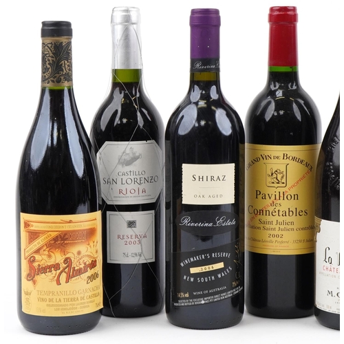 2071 - Eight bottles of wine including 2006 Sierra Almirón, 2002 Pavillon des Connetables Bordeaux and 1997... 