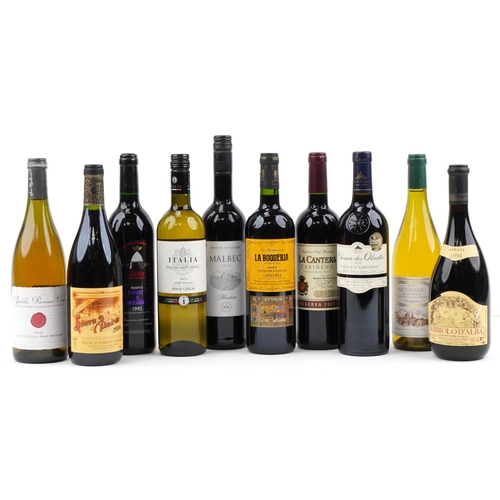 2065 - Ten bottles of wine including 2012 Italia Pinot Grigio, 2003 La Cantera Carinena, Pinot, Zweigelt an... 