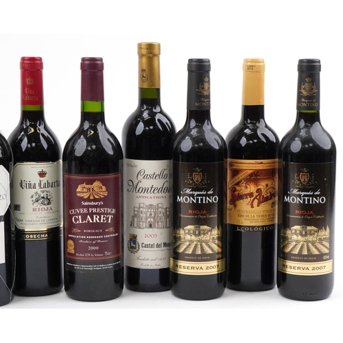 2057 - Ten bottles of wine including 2005 Castello Montedoro Antica Vigna, 2003 Castillo San Lorenzo Rioja ... 