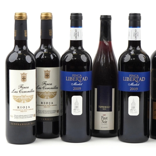 2058 - Ten bottles of wine including 2009 Finca Libertad Merlot, 2009 Finca las Coronillas Rioja and 1997 P... 