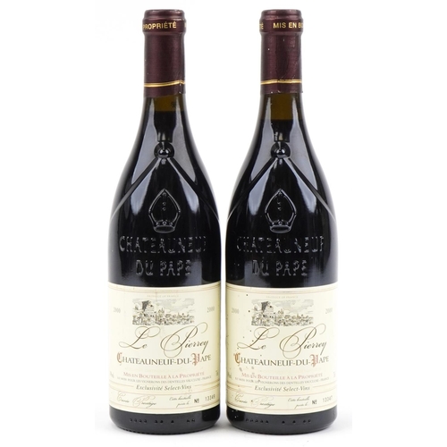 2024 - Two bottles of 2000 Le Pierrey Châteauneuf-du-Pape numbered 13347 and 13349