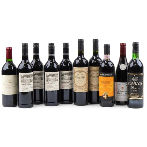 2079 - Ten bottles of wine including 2013 South African Malbec, 1998 Arco Del Castillo YECLA and 2006 Croze... 