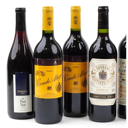 2078 - Ten bottles of wine including 2006 Denominacion de Origen Rioja, 1993 Rivarey Rioja and 1998 Castill... 