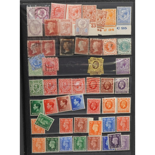 2474 - 19th century and later British stamps including Penny Black, Penny Reds and  George V with control n... 