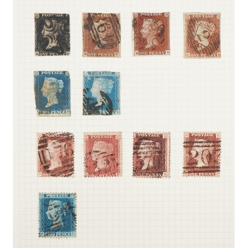 2475 - 19th century Victorian British stamps including Penny Red, Penny Black and Two penny Blues