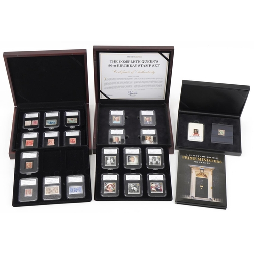 2490 - 19th century and later British stamps sealed in plastic cases including Penny Reds and stamps of Bri... 