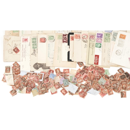 2478 - British stamps, mainly Victorian, including penny reds, some with Maltese cross, Victorian covers an... 