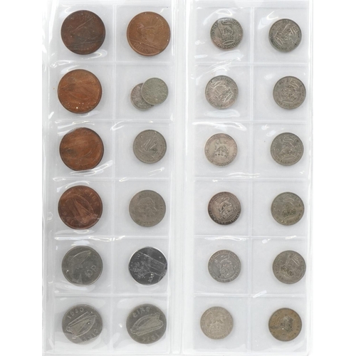 2448 - Album of coins with many silver examples including sixpences, shillings and florins