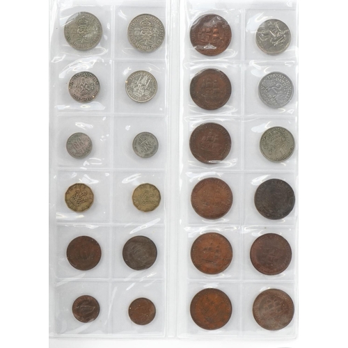 2448 - Album of coins with many silver examples including sixpences, shillings and florins