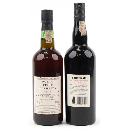 2011 - Two bottles of port comprising 1983 Sandeman and 1975 Feist Colheita