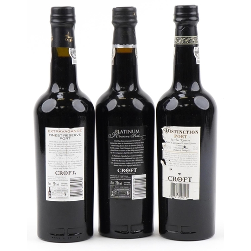 2012 - Three bottles of Croft port