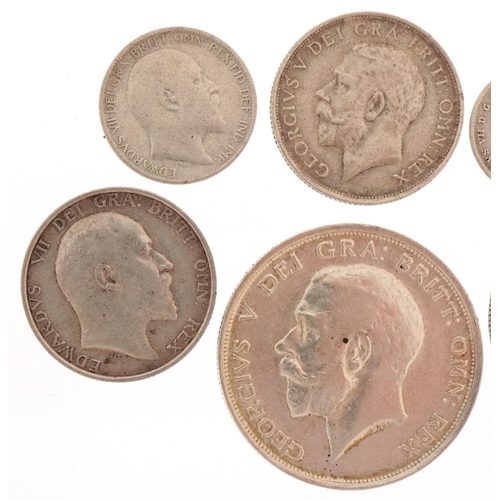 2409 - Edwardian and George V silver coinage including 1915 half crown, 1916 florin, shillings, sixpences a... 