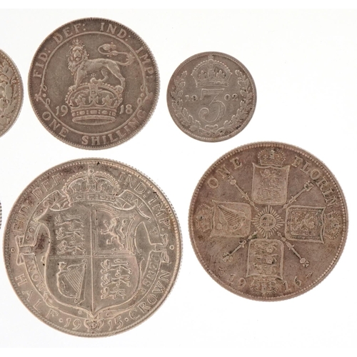 2409 - Edwardian and George V silver coinage including 1915 half crown, 1916 florin, shillings, sixpences a... 