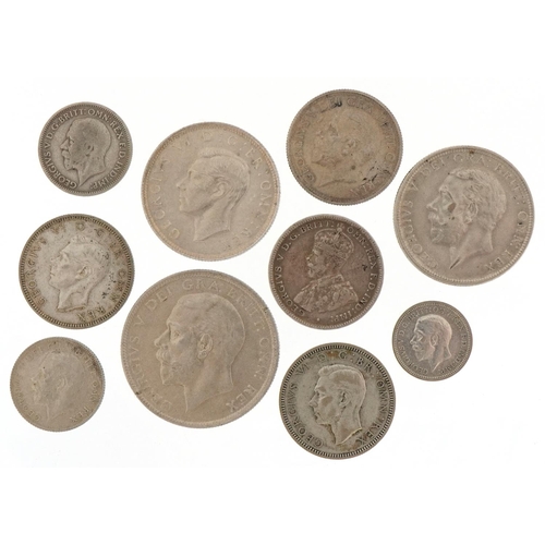 2400 - Pre 1947 silver coinage including half crown, florins, shillings, sixpences and threepence