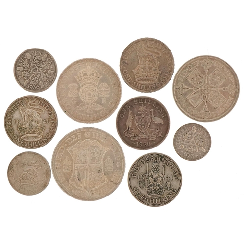 2400 - Pre 1947 silver coinage including half crown, florins, shillings, sixpences and threepence