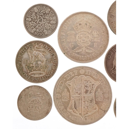 2400 - Pre 1947 silver coinage including half crown, florins, shillings, sixpences and threepence