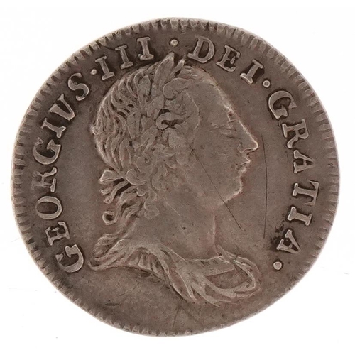 2396 - George III 1762 silver threepence