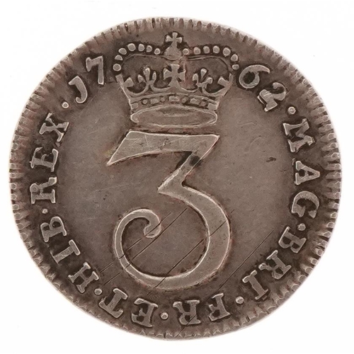 2396 - George III 1762 silver threepence