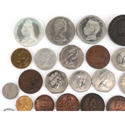 2420 - Quantity of British and world coinage including 1797 Cartwheel twopence, Edward VIII King & Emperor ... 