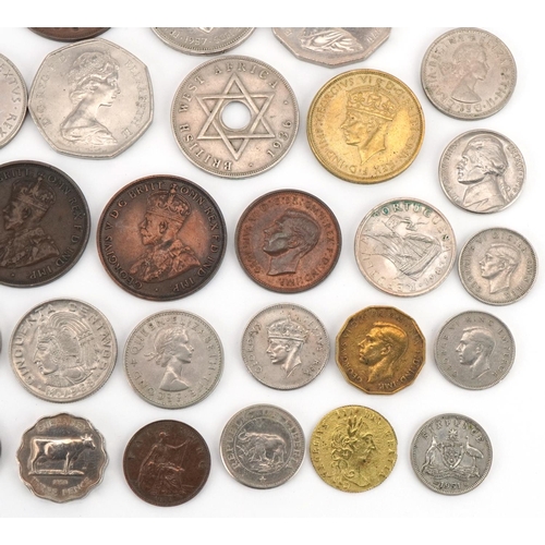 2420 - Quantity of British and world coinage including 1797 Cartwheel twopence, Edward VIII King & Emperor ... 