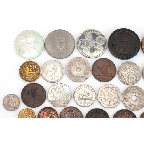 2420 - Quantity of British and world coinage including 1797 Cartwheel twopence, Edward VIII King & Emperor ... 