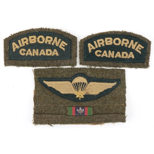 2561 - Three Canadian military interest Airborne insignia cloth patches